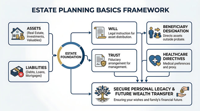 Comprehensive Estate Planning Framework Including Financial Asset, Liability, Legal Will, Trust Documentation, Beneficiary Designation, Healthcare Directive for Secure Legacy Preservation