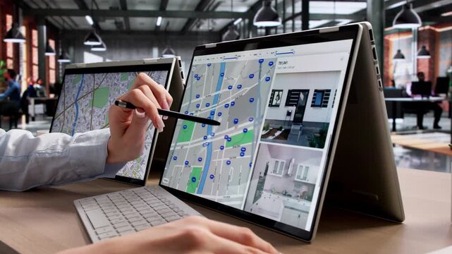 Real Estate Planner Studies Cadastre Maps