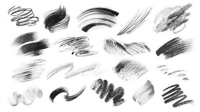 Charcoal Pencil Texture Brushes: Variety of Sketch Strokes for Digital Art &mdash; From Soft Blends to Bold Lines, Perfect for Illustrations
