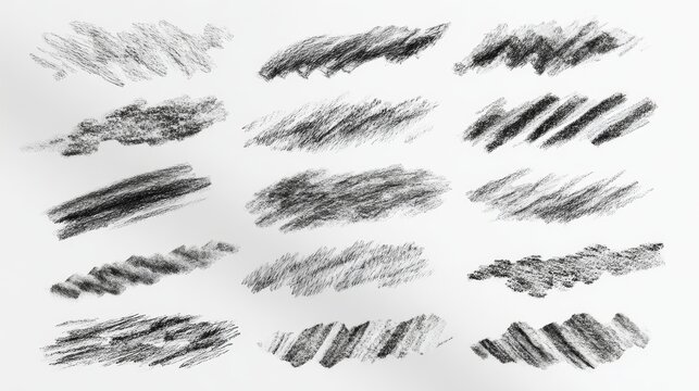 Charcoal Pencil Texture Brushes: Variety of Sketch Strokes for Digital Art &mdash; From Soft Blends to Bold Lines, Perfect for Illustrations