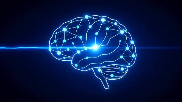 Illustration of a glowing brain network