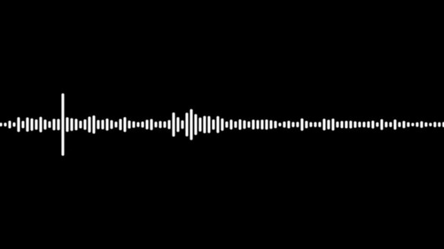 Digital audio waveform visualization, dynamic sound frequency spectrum animation for music and podcast production