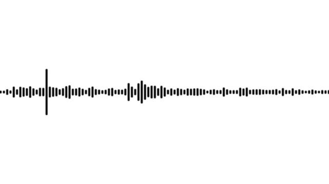 Minimalist audio waveform animation: dynamic sound frequency visualization for digital media and music production