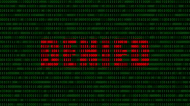 Access denied error message on digital binary code background, cyber security breach and system failure concept
