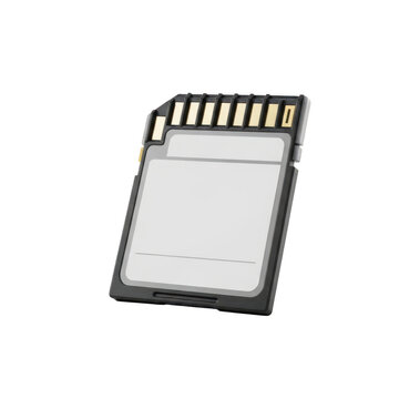 Sd memory card isolated on transparent background high quality professional detailed modern