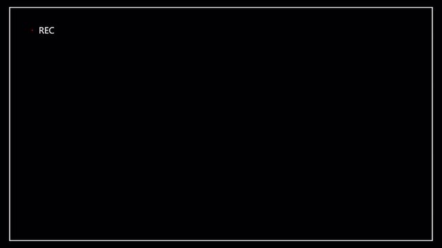 Blinking REC recording screen interface with frame 4K seamless loop alpha channel