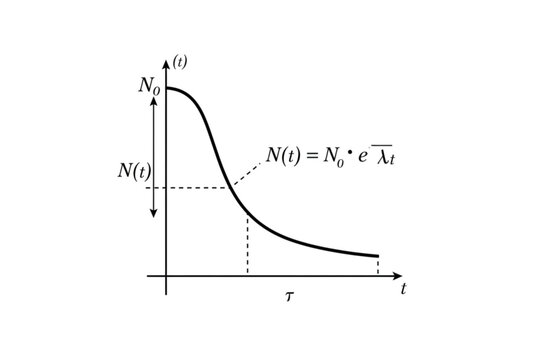 Decay Rate Function: A graphical representation of the exponential decay formula, showcasing the decrease of a quantity over time, highlighting scientific principles and mathematical modeling.