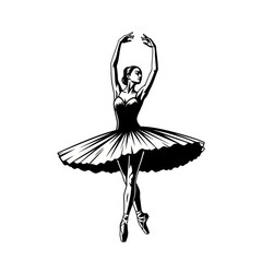 Elegant Ballerina Dancing in Tutu Silhouette © Herukloro