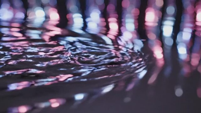 Abstract Lights Glittering in Soft Colorful Bokeh at Night