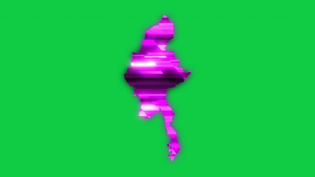 Myanmar purple news headline effect map pop animation green background