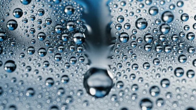 Droplets Collecting on Glass Creating Subtle Movement in Close Up Setting