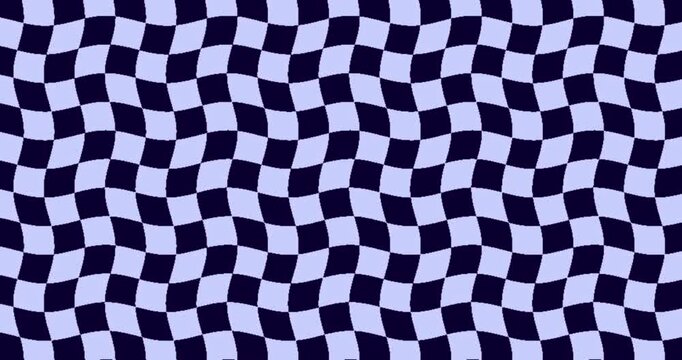 Abstract Wavy Checkerboard Patterns in Various Color Palettes.