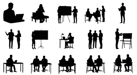 People icons in various poses and activities isolated on transparent background, Vector © Riyadkingline