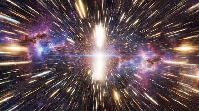 Spacey time warp animation with visual effects and cosmic elements in a deep space setting