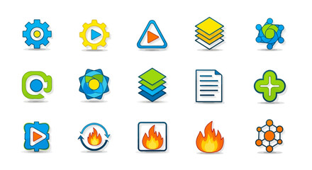 Fototapeta premium Collection of various technology icons.