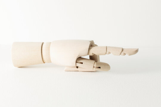wooden sketching  hand hand pose for drawing and painting, finger