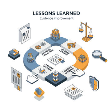 Isometric Diagram Illustrating Lessons Learned and Evidence Improvement Process.