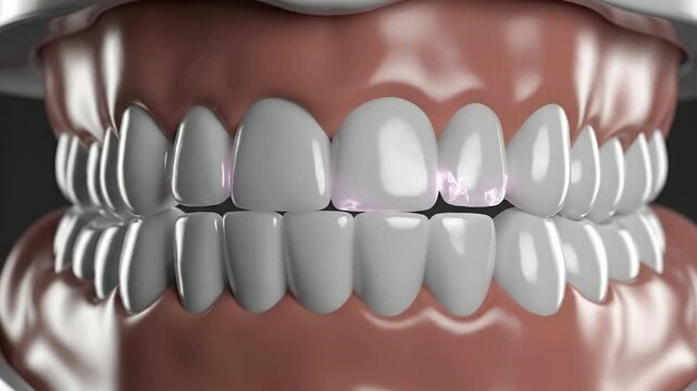 CGI Depiction of Human Teeth with Enamel Translucency and Detailed Surface Features in Dental Aesthetics