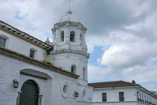 Popayan, Colombia - February 14, 2026: Cloister of Santo Domingo in Popayan, Colombia.