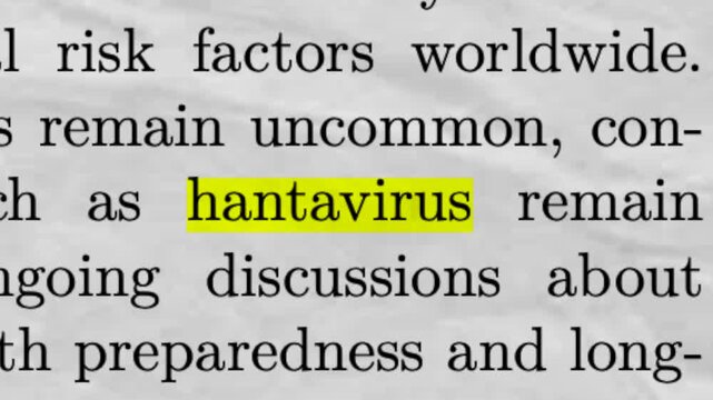 Hantavirus Highlighted in Newspaper Article Virus Outbreak Health News Concept