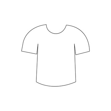 Clothes icon in flat black line style, isolated on white background