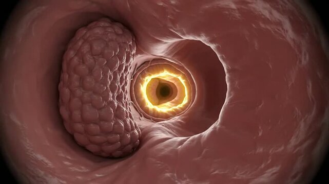 Chronic Rhinitis Visualization: Detailed Internal Nasal Anatomy in 3D Medical Animation with Illuminated Tissue Features