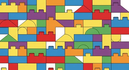 Fototapeta premium Colorful Lego Blocks Pattern Background