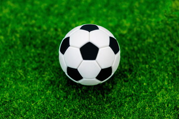 Fototapeta premium Pallone da calcio su campo erboso