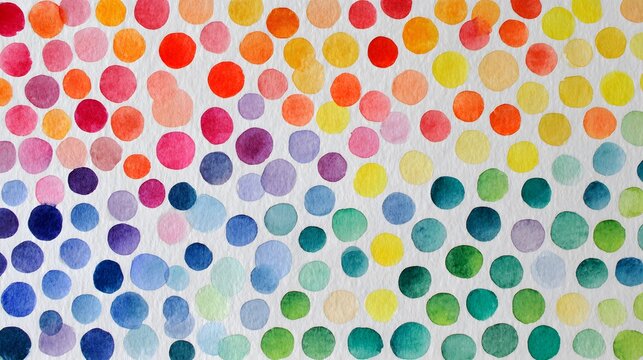 Watercolor Rainbow Dots