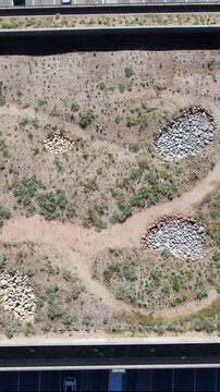 Vertical Aerial View of Annenberg Wildlife Crossing Construction Agoura Hills California