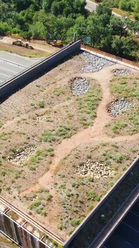 Vertical Aerial View of Annenberg Wildlife Crossing Construction Agoura Hills California