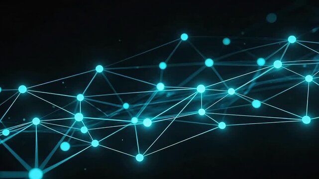Abstract network of glowing nodes