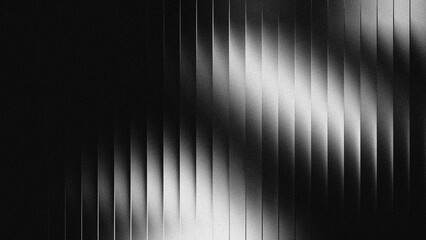 Obraz premium Black white wave fractal glass gradient blurred background, abstract transparent glass trendy wallpaper grainy noise texture. 