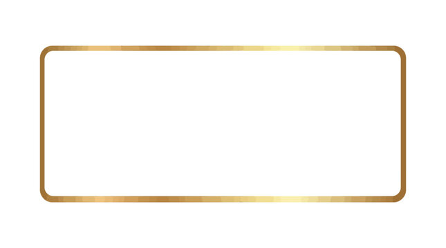 A gold border frame with a minimalist and elegant design on a white background.