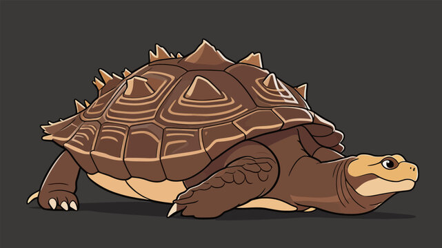 Cartoon Spiked Tortoise Creature Illustration