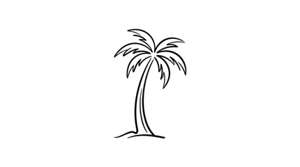 Obraz premium Simple Palm Tree Illustration Icon Isolated on White.