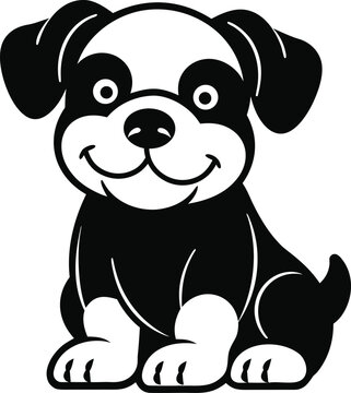 Cute pug dog sitting and smiling