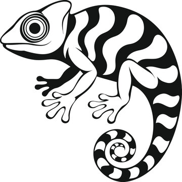 Vector illustration of ringtail lemur sitting with curled tail