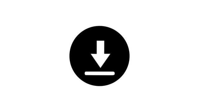 Black download button with circular progress on white background for simple high-key background removal and clean navigation. 