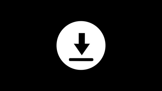 Black download button with circular progress on white background for simple high-key background removal and clean navigation.