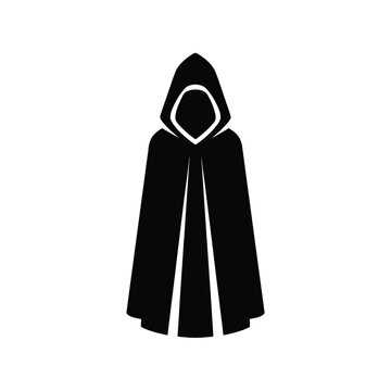 Black Hooded Cape Silhouette Fashion.