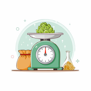 Artichoke on Scale with Bag and Flask