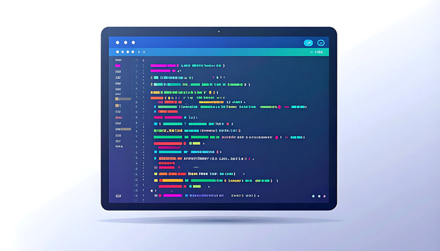 Digital coding on a laptop screen, showcasing colorful programming code lines with syntax highlighting, ideal for software development and technology concepts