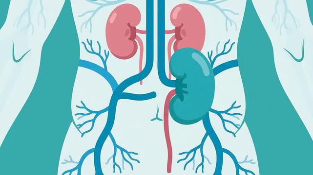 Educational Flat Design Kidney Transplant Procedure Animation Demonstrating Organ Donation And Blood Vessel Connections