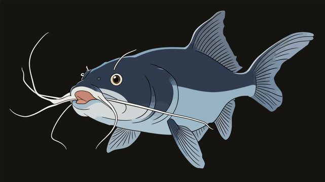 Cartoon Illustration of a Freshwater Channel Catfish