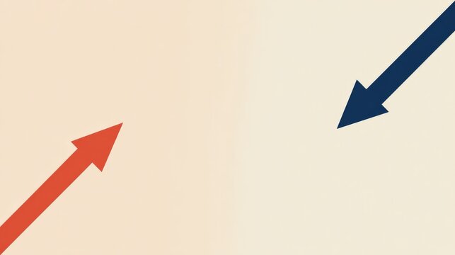 reprisal. A sharp red arrow deflecting a blue arrow on a neutral background. event key visuals, club posters, designed for fitness apps and gym onboarding.
