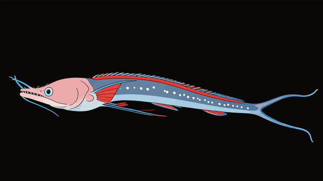 Cartoon Deep-sea Abyssal Viperfish With Facial Barbels