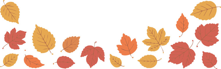 leaf seasonal foliage clipart set hand drawn veins fall decor vector © AIcon Star