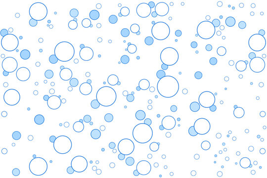 Seamless blue bubble pattern on transparent background