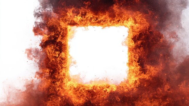 Exploding fire energy square burst effect
